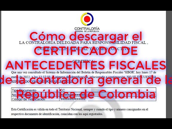 Certificado De La Contraloría General De Colombia