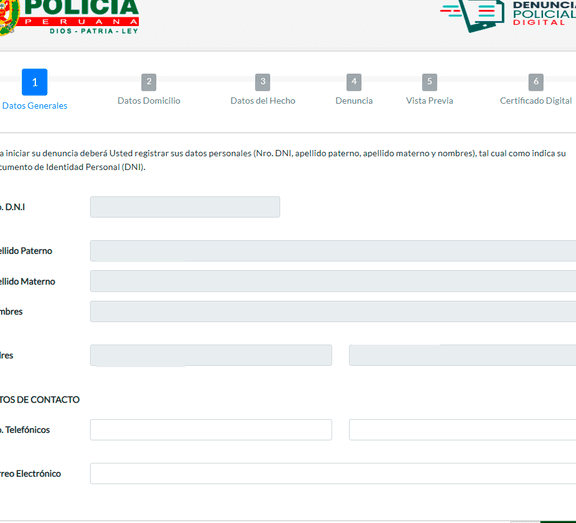 Denuncia Virtual De La Policia Nacional