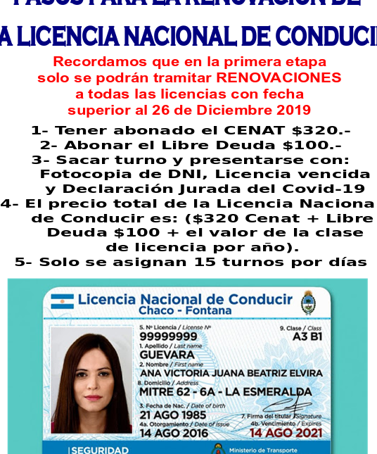 Renovación De Licencia De Conducir De Argentina